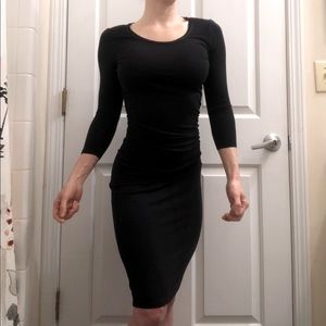 WHBM Black Dress Rouching on Sides XS no tags NW
